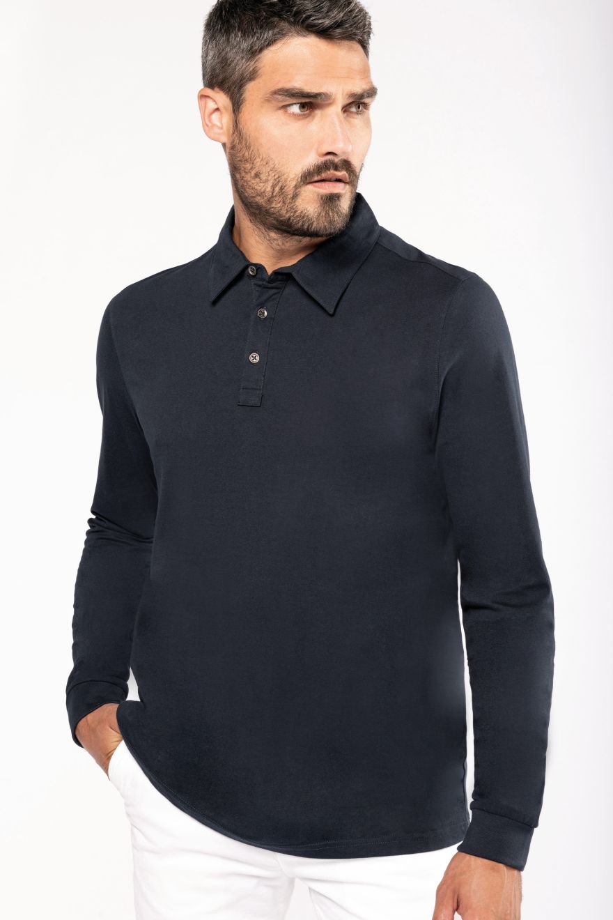 Tricou polo pentru bărbați cu mânecă lungă