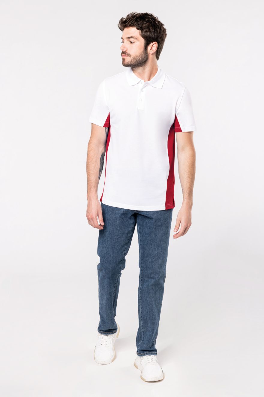 STRAP - TRICUL POLO CU MÂNECĂ SCURTĂ DOUĂ TONURI Cu mânecă scurtă