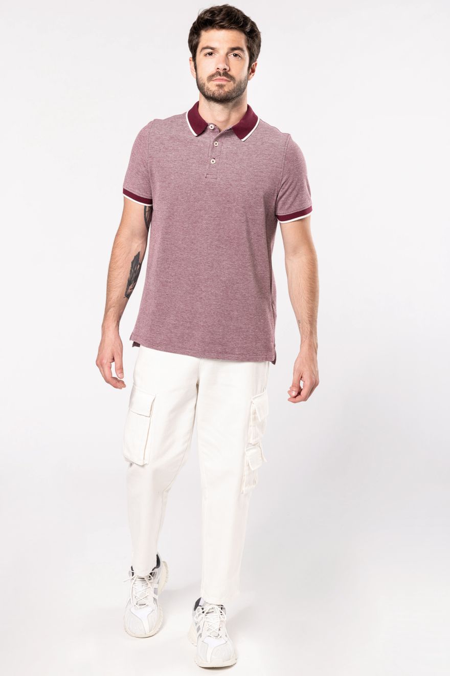 Tricou polo bicolor pentru barbati Maneci scurte