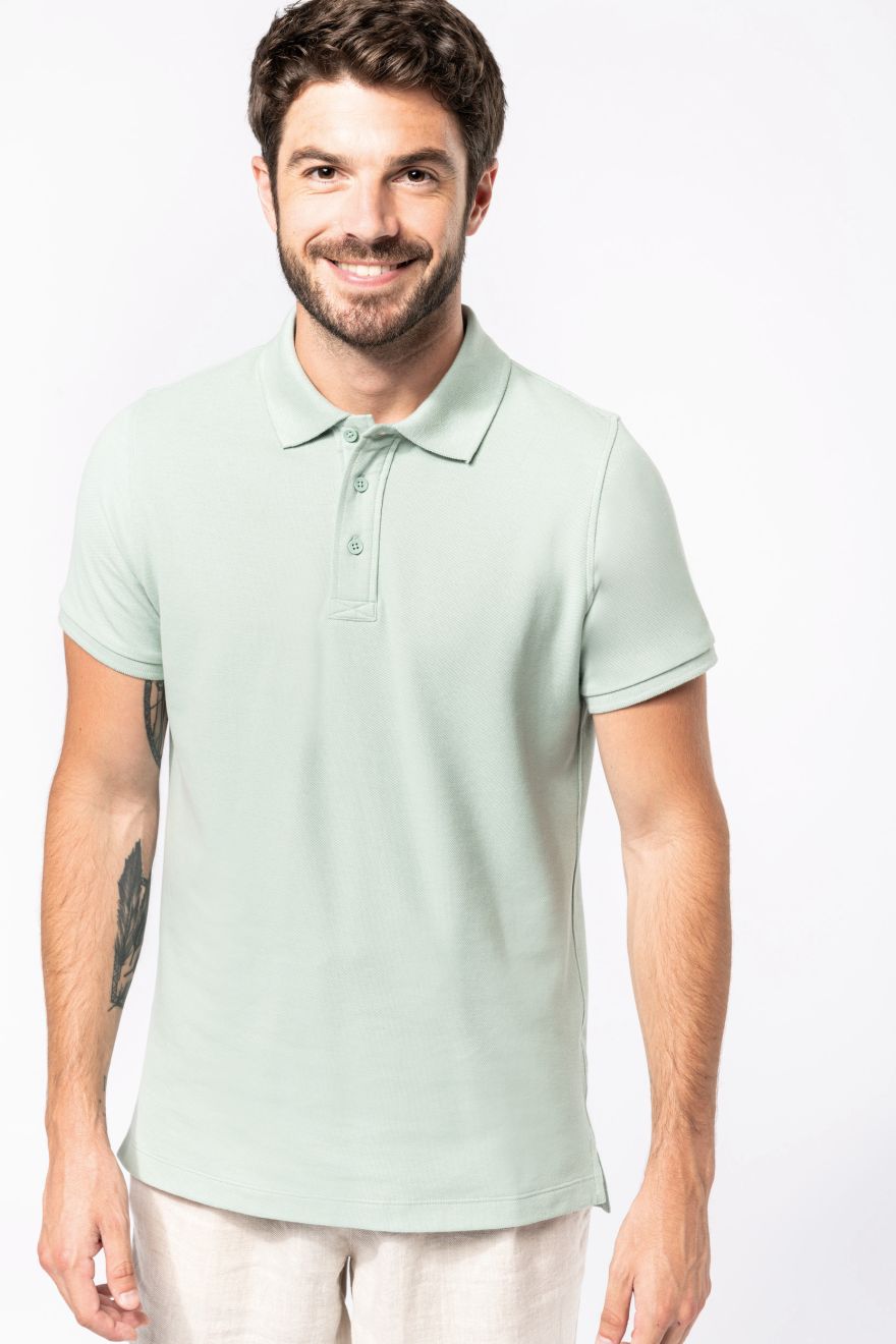 Tricou polo pentru bărbați din piqué organic Mânecă scurtă
