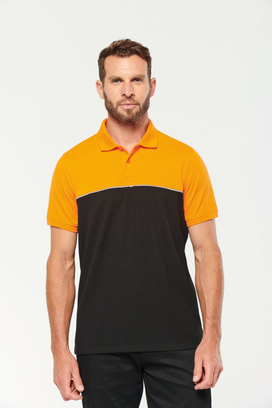 Tricou polo bicolor ecoresponsabil cu maneca scurta - Unisex Maneca scurta