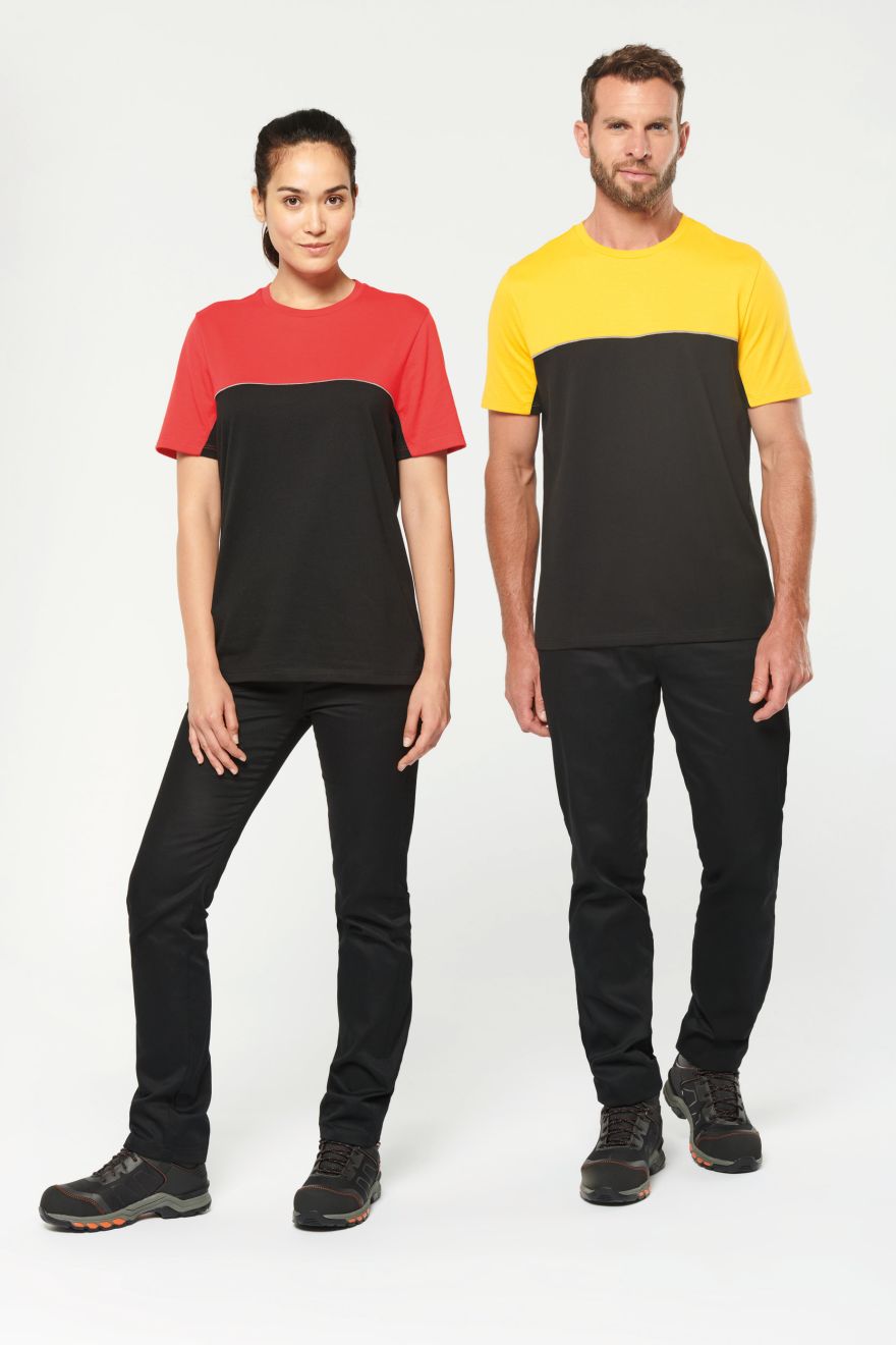 Tricou bicolor ecoresponsabil cu maneca scurta - Unisex cu maneca scurta