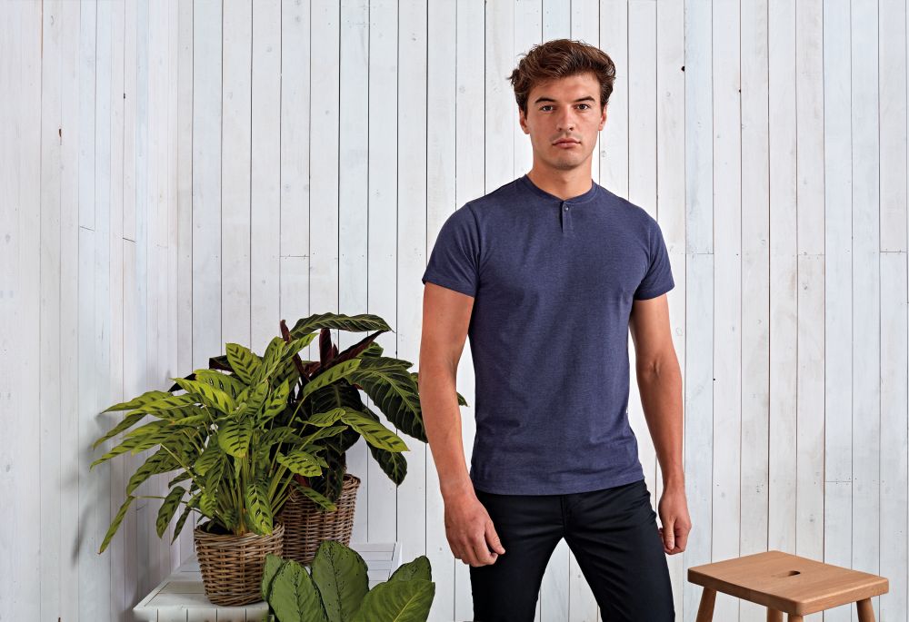 Tricou eco-responsabil „Comis” – guler bărbătesc cu nasturi