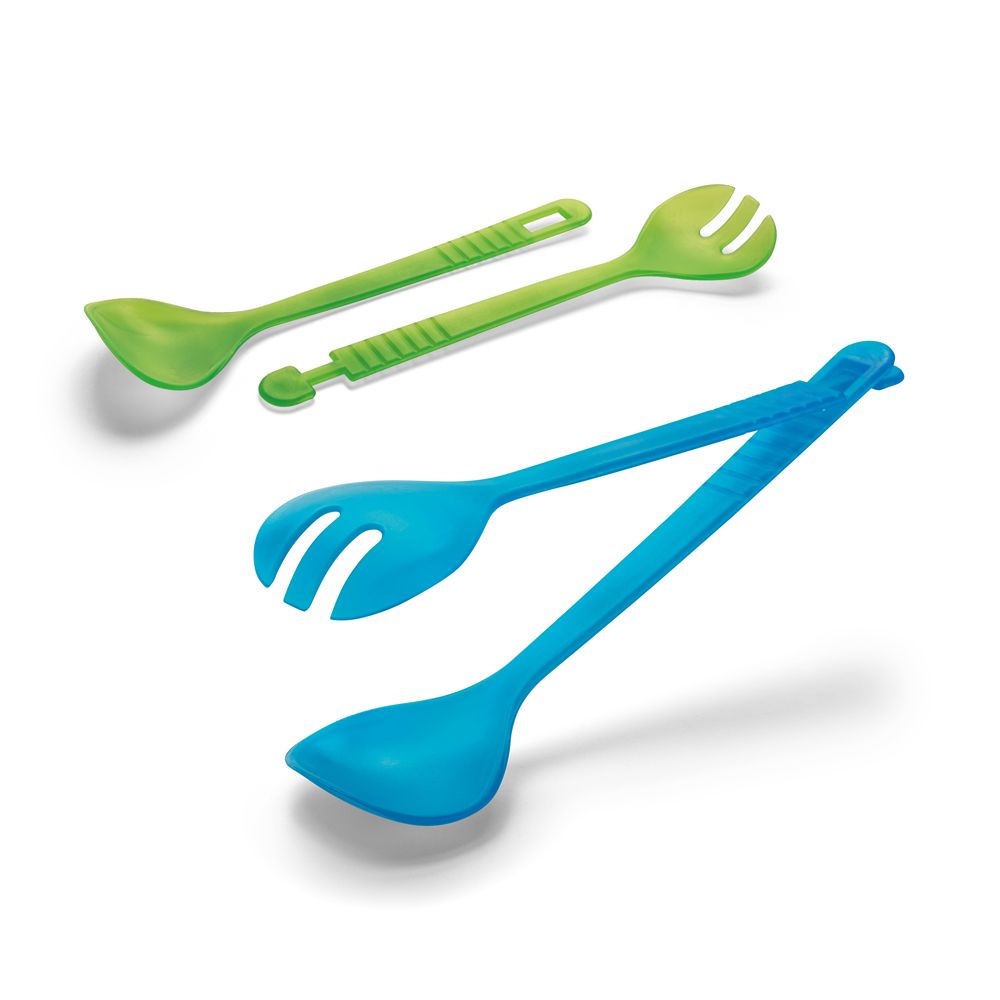 Utensilios de cocina set de 2 cubiertos para ensalada de plástico con logo vista 1