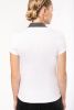 Tricou polo de damă din tricou bicolor cu mâneci scurte