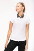 Tricou polo de damă din tricou bicolor cu mâneci scurte